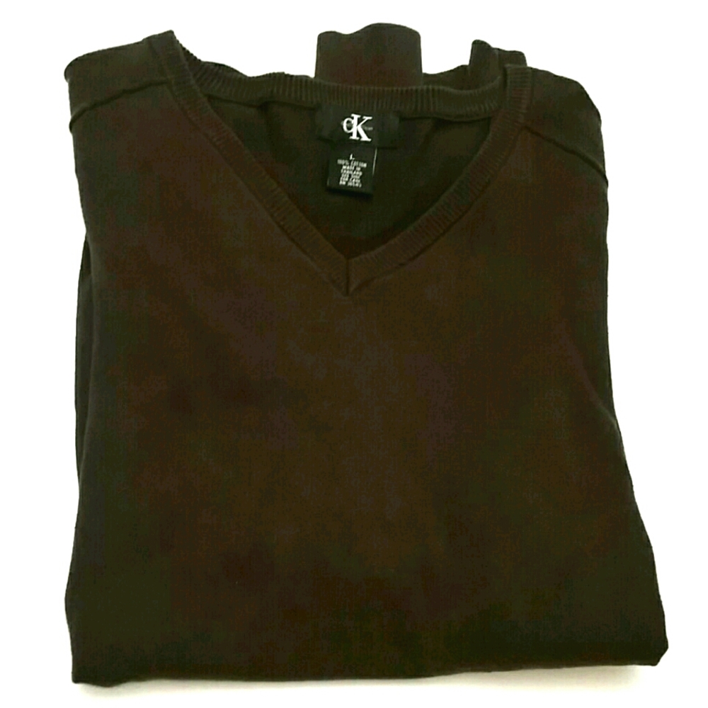 Calvin Klein Brown Cotton Sweater L
